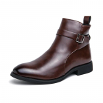 Vyri&scaron;ki Chelsea batai Madingi auk&scaron;takulniai batai Žieminiai verslo batai Angli&scaron;ko stiliaus vyri&scaron;ki natūralios odos batai Smailianosiai trumpi batai 38 juoda