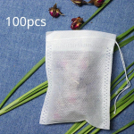 100 vnt. vienkartinių arbatos filtravimo mai&scaron;elių, neaustiniai skaidrūs, puikiai tinka vie&scaron;bučiams / komerciniam naudojimui - virtuvės ir restorano reikmenys 100pcs balta