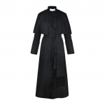 Vienspalvis Priest Cosplay Kostiumas Helovinas Priest Viduramžių Retro Cosplay Kostiumas XXL juoda