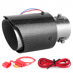 I&scaron;metimo vamzdis galinis gerklės duslintuvas LED antgalio apdaila automobilio pakeitimo įėjimas 63 mm i&scaron;ėjimas 90 mm mėlyna &scaron;viesa mėlyna