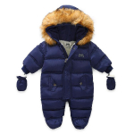 Kūdikio kombinezonas su kailiniu apykakliu: Jaukus rudens/žiemos smėlinukas kūdikiams 66cm (6-9 months)