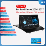 Ossuret 2din Android Automobilio radijas Ford Fiesta 2009 - 2017 m. Automobilio radijas Multimedia Vaizdo grotuvas GPS navigacija Pagrindinis įrenginys Carplay 4G WIFI I&scaron;manusis DVR W5 C 8Core 4G 64G