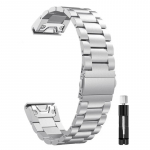 Metalinis dirželis Garmin Fenix 8 FE 7 7X Pro 6 6X Plus laikrodžiams, nerūdijančio plieno apyrankė Garmin Enduro 3 Tactix laikrodžiams, QuickFit 22/26mm 22mm sidabras