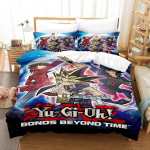 &bdquo;Yu Gi Oh&ldquo; patalynės komplektas viengulei lovai su dvigule lova, karalienės dydžio lova, &bdquo;Aldult&ldquo; berniukų miegamojo antklodžių užvalkalų komplektai, 3D spausdinimo anime kawaii 140x200cm 3pcs