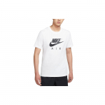 Nike Air Max Didelio Logotipo Spaudinio Sportiniai Apvalios Kaklo Trumpomis Rankovėmis Mar&scaron;kinėliai Vyri&scaron;ki Vir&scaron;utiniai Drabužiai Balti DD3352-100 L