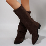 Madingi Retro Botai Moteri&scaron;ki Suede 2025 Nauji Rudens ir Žiemos Vidutinio Ilgio Batai 39 white