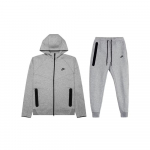 Pilnai užsegamas džemperis su gobtuvu ir bėgiojimo kelnės, Nike Sportswear Tech Fleece, tamsiai pilka, juoda EU XXL pilka