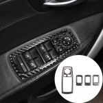 5 vnt./rinkinys mink&scaron;to anglies pluo&scaron;to stiliaus automobilio stiklo pakėlimo jungiklio lipdukas, tinkantis BMW X3 E83 2006&ndash;2010 automobilių interjero aksesuarams Carbon Fiber Style
