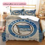 Hertha BSC Ra&scaron;tas Patalynės Antklodžių Komplektas Namų Dekoras Dovana (1 * užvalkalas antklodei + 2 * užvalkalai pagalvėms be užpildo) 135x200cm