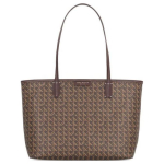 &bdquo;Tory Burch Ever-Ready&ldquo; serijos pilnai atspausdintas vintažinio ra&scaron;to dengtas drobinis rankinukas moterims, rudos spalvos, 147748-207. Basic Set (Bag+Dust Bag)