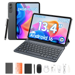 OSCAL Pad 200 13,4' Android 16 AI rinkinys Plan&scaron;etinis kompiuteris 24 GB RAM 256 GB ROM Iki 2 TB 6+128 pilka