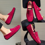 I&scaron;pardavimas Pupelių Batai Nauji Odiniai Laisvalaikio Slip-On Lazy Driving Vyri&scaron;ki batai Rudeniniai kvėpuojantys Raudoni Batai Loafers Vyrai 39