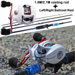 Me&scaron;kerės ritės kombinuotas anglies žuvies me&scaron;kerykotis ir &bdquo;baitcaster&ldquo; ritės Feshwater Bass žvejybos rinkinys