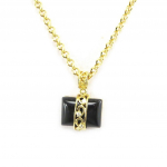 Les Tr&eacute;sors De Lily [E6110] - Collier Cr&eacute;ateur 'Hypn&ocirc;se' Noir Dor&eacute; juoda