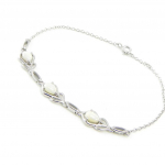 Les Tr&eacute;sors De Lily [I8925] - Bracelet Argent 'D&eacute;esse Opale' Blanc argent&eacute; (rhodi&eacute;) - 7 mm