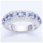 Bague Argent 'Celestina' bleu tanzanite argent&eacute; (rhodi&eacute;) - 7 mm