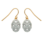Les Tr&eacute;sors De Lily [L4694] - Boucles plaqu&eacute; or 'Sissi' blanc dor&eacute; - 25x10 mm