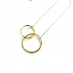 Les Tr&eacute;sors De Lily [N2881] - Collier Argent 'Zen' argent&eacute; dor&eacute; (rhodi&eacute;) - 35x20 mm