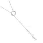 Les Tr&eacute;sors De Lily [Q1074] - Collier Argent 'Chor&eacute;graphie' argent&eacute; (rhodi&eacute;) - 47 cm- 30x2 mm