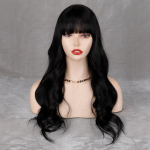 MISSQUEEN Ombre Long Ombre pilkas perukas su kirpčiukais Sintetinio pluo&scaron;to banguoti perukai moterims kasdieniniam vakarėliui 24inches