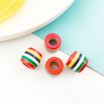 10 vnt 8 * 14 mm dervos juostelės didelės skylės apvalūs karoliukai akriliniai septynių spalvų vaivoryk&scaron;tės laisvi karoliukai &bdquo;pasidaryk pats&ldquo; apyrankės intervaliniai karoliukai Style 9
