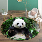 Mielas Pandos Grindų Kilimėlis Vaikams Apvalus Kūdikių Kilimas Kambariui Mikropluo&scaron;to Super Mink&scaron;tas Kilimas Miegamajam Kempinės Vonios Kilimėlis Plaunamas Kawaii Dekoravimas 60cm x 60cm