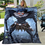 Anime Death Note siaubo animacinių filmų antklodė, flanelinė antklodė i&scaron;metimo antklodė, mink&scaron;ta &scaron;ilta antklodė svetainės miegamojo lovoms sofos dovana 180x230cm