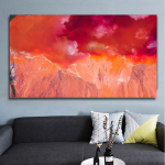 Abstraktus drobės paveikslas Raudonos bangos atspaudai Pur&scaron;kiami plakatai ir atspaudai Kalnų aliejinis paveikslas namų dekoravimui Cuadros Sienų menas 20cm&times;40cm NoFrame