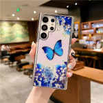 Bling sidabrinis rėmelis padengtas gėlių dėklas, skirtas Samsung Galaxy A54 A34 A24 A14 A04S A53 A13 S23 Ultra S21 S22 Plus iPhone 13 14 Pro Max mink&scaron;tas TPU dangtelis For Samsung Galaxy A04S