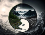 Ying Yang deimantų tapyba Tai Chi vy&scaron;nių žiedų peizažai 5D deimantų siuvinėjimas Viso gręžimo kryžminio dygsnio rinkiniai Gyvūnų medis Full Round 50x70CM
