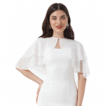 Moteri&scaron;kas Eleganti&scaron;kas &Scaron;ifono Užmetamas &Scaron;alis Apsiaustas Bolero Raudonuotas Apsiaustas Aksesuaras Vakarėliui Vestuvėms &Scaron;varkai balta