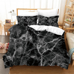 3D juodo marmuro modernios tekstūros auksinės abstrakčios serijos poliesterio patalynės komplektai viengulės dvigulės lovos antklodės užvalkalas 2 vnt pagalvės užvalkalas