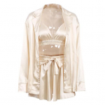 Moteri&scaron;kas chalatas su tekstūra, puikaus darbo, laisvi pavasario vasaros moteri&scaron;ki naktiniai mar&scaron;kiniai