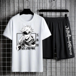 Jujutsu Kaisen mar&scaron;kinėlių rinkinys Laisvalaikio &scaron;ortai Anime Print Vyri&scaron;ki rinkiniai Sportinis kostiumas Sportinės kelnės Sportinė apranga Vyras Vasaros mados drabužiai S