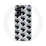 Coque pour Xiaomi Redmi Note 11 4G Fond de coeurs noirs juoda
