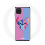 Coque pour Samsung Galaxy A22 4G Stitch et angel bleu rose