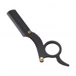 Rankinė kirpėjo skustuvo rankena Tiesi galva Ry&scaron;kios spalvos Tvirtas nerūdijančio plieno antikorozinis barzdos skustuvo rėmas Pradžia juoda