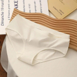Medvilninės moteri&scaron;kos kelnaitės Sportinės apatinės vienspalvės vidutinio auk&scaron;čio Patogus Sexy Soft COTTON PANTI WOMAN Besiūlis moteri&scaron;kas apatinis trikotažas Mink&scaron;tas One Size balta