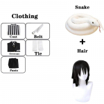 Anime Demon Slayer Kimetsu No Yaiba Iguro Obanai Haori Kimono Cosplay kostiumas Perukas White Snake Props Helovino kostiumas L-(Full set+wig)