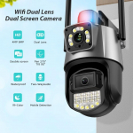 Nauja ES 8MP PTZ WiFi kamera su dvigubu ekranu, spalvotu naktinio matymo funkcija, lauko automatinio sekimo apsaugos IP kamera, vaizdo stebėjimo kamera, ICSEE programėlė. camera