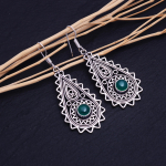 Natural Green Onyx Gemstone Handmade 925 Sterling Silver Earring 2.30 f5w74