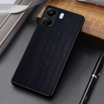 Dėklas skirtas &bdquo;Xiaomi Redmi 13C 12C 12 10C 10A 10 4G 5G funda&ldquo; unikalus lengvas medinis ra&scaron;tas, puodinis dangtelis Redmi 13C juoda