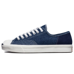 Converse Jack Purcell žemi tamsiai mėlyni skalbto džinso unisex sportbačiai mėlyni balti 171938C 35 white