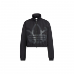 Adidas Originals Adicolor TT striukė su užtrauktuku ir stovinčia apykakle, su logotipų aplikacija, moteri&scaron;ki vir&scaron;utiniai drabužiai, juoda HS1937 XS black