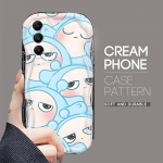 Mielas animacinio ra&scaron;to kreminės tekstūros korpusas, banguotas kra&scaron;tas, mink&scaron;tas silikoninis dangtelis, skirtas Samsung Samsung A02 balta