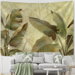Atogrąžų bananų lapų gobelenas, pakabinamas ant sienos Retro Forest Boho estetinio kambario hipio dekoro fono audinys 95x70cm