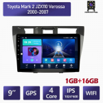 Android 2 DIN Automobilinis Multimedijos Grotuvas Toyota Mark 2 JZX110 Verossa 2000-2007 Pagrindinis Įrenginys Stereo GPS Navigacija BT WIFI 1+16GB 1+16GB