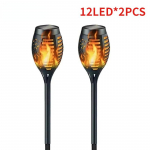 96LED saulės liepsnos žibintuvėlis vandeniui atsparus sodo dekoravimas lauko vejos takas kiemo terasa 2PCS-Flame