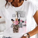 Sweet Wine Plus Size mar&scaron;kinėliai Unisex Drabužiai Print Girl 90s Cartoon Printing Drabužiai Graphic Top Lady FeUnisex mar&scaron;kinėliai 4XL