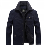 Vyri&scaron;kas medvilninis skalbtas medvilninis ėrienos ka&scaron;myro &scaron;iltas atvartas striukė M